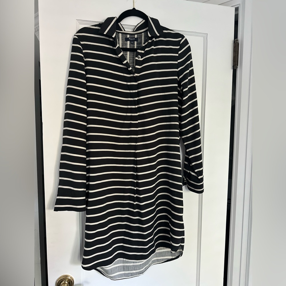 Madewell collard black and white dress